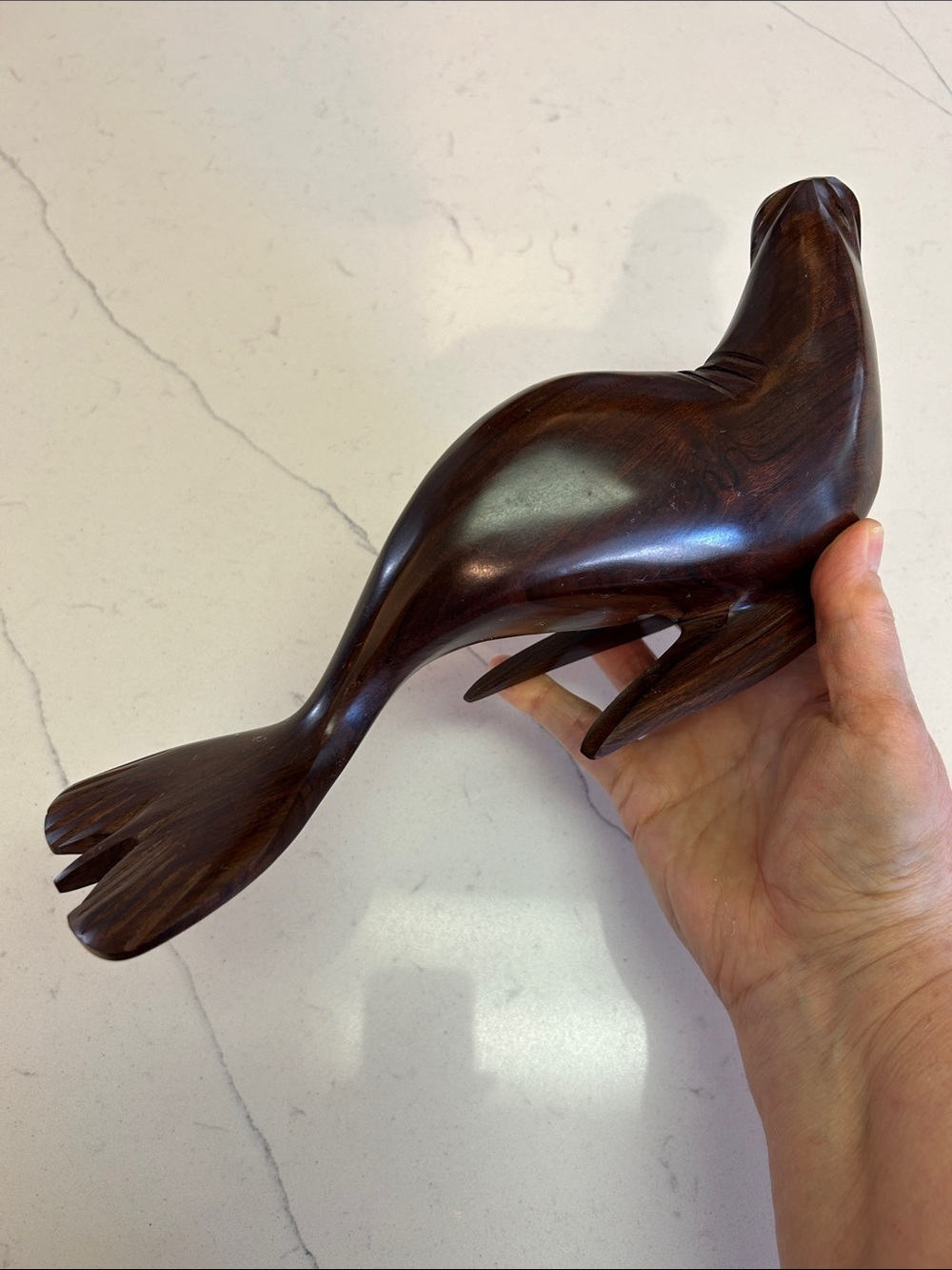 Vintage Ironwood Hand Carved Sea Lion Sculpture - Picture 3 of 6